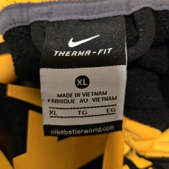 Iowa Hawkeyes Hoodie Mens Nike Therma Fit Black Pullover Sweatshirt Size XL - Picture 6 of 8